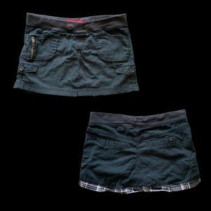 black cargo mini skirt
